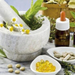 mortero plantes cápsulas pastillas