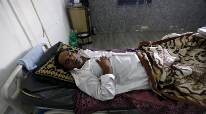 Paciente de cólera en Bagdad. Foto Reuters